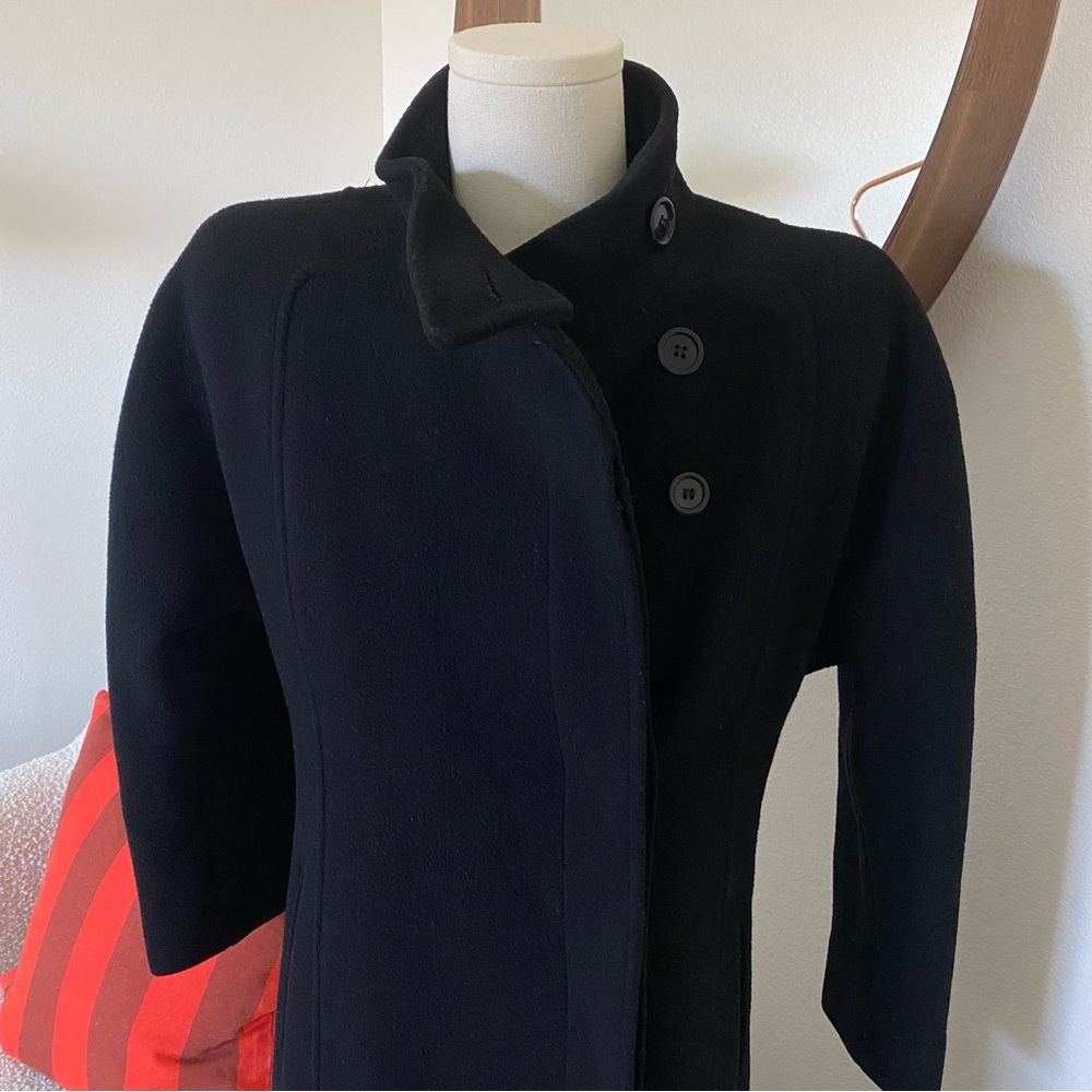 Vintage 80s Central Park Wool Trench Coat | Petite S | Made in USA - Picture 2 of 13